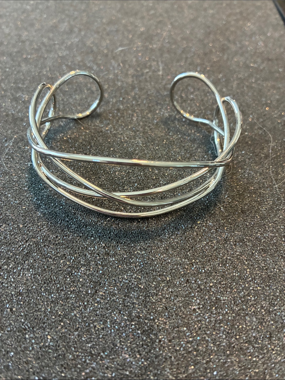 Elegant Silver Multi-Band Cuff Bracelet